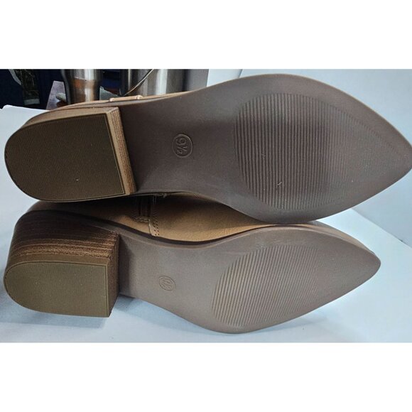 Universal Thread Light Brown Beige Faux Leather Knee-High Boots Women 9.5 US - Picture 7 of 8